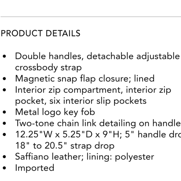 Michael Kors Cynthia‎ Medium Saffiano Leather Satchel with Shoulder Strap - Picture 16 of 16